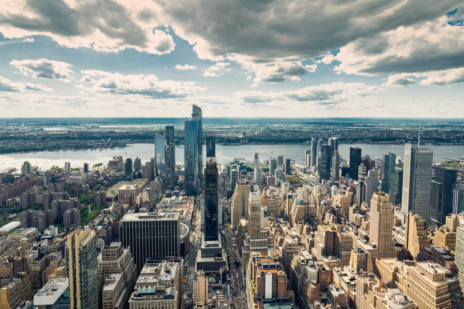 Midtown Manhattan and the Hudson River from above