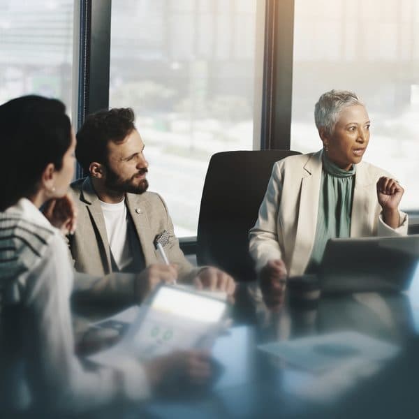 A working session around a conference table