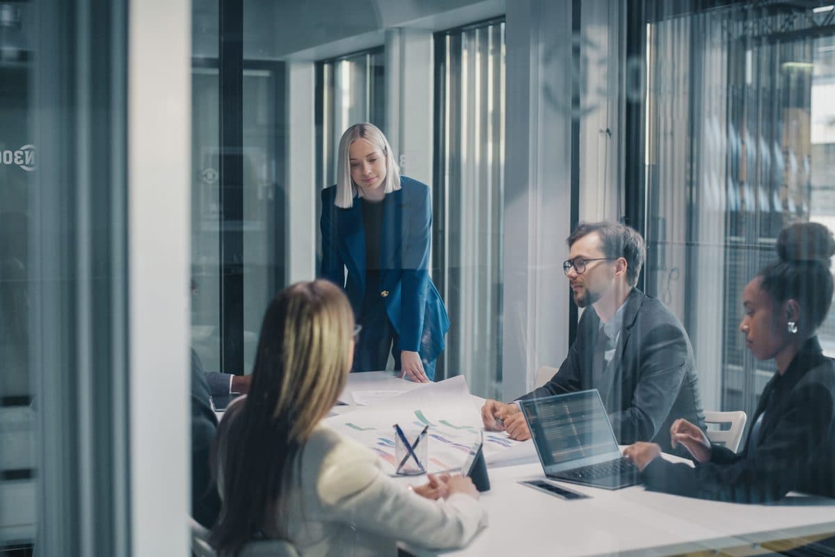 A working session with a client leadership team